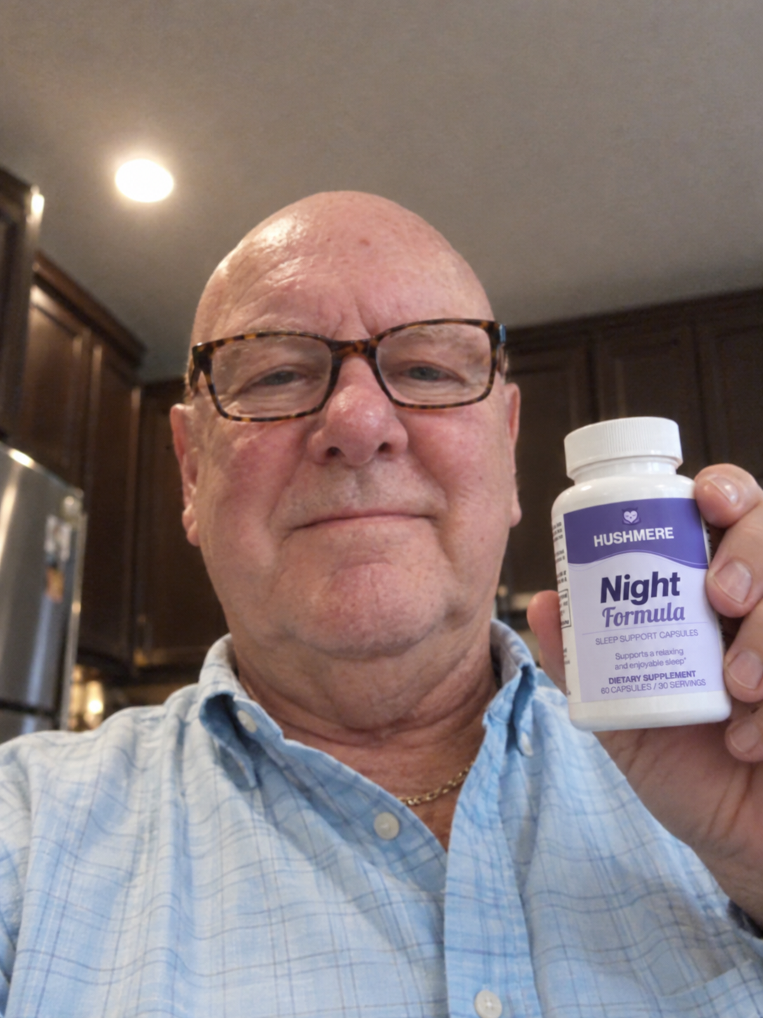AI-generated adult model holding Goodmoki Night Formula